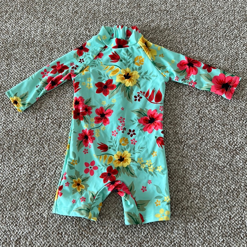 One piece floral bathing suit